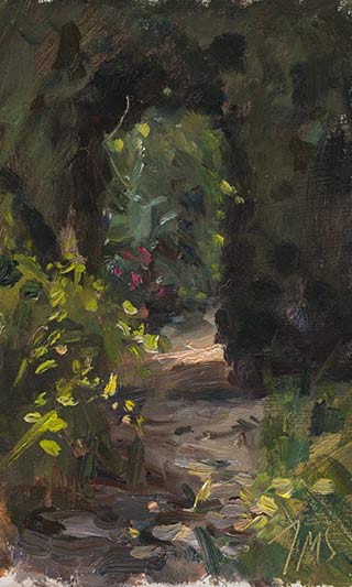 daily painting titled Path through the herb garden