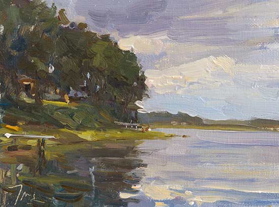 daily painting titled The Ogunquit river