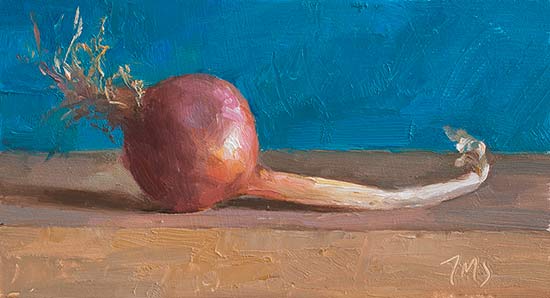 daily painting titled Onion with blue background