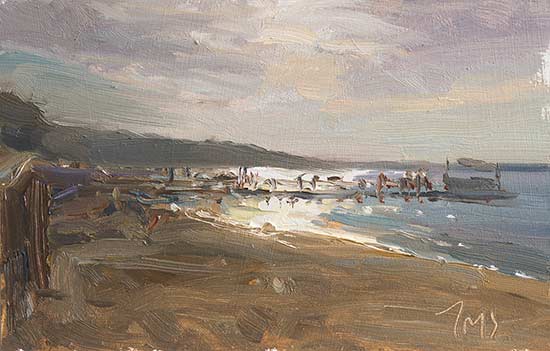 daily painting titled Louis' Beach, Shelter Island