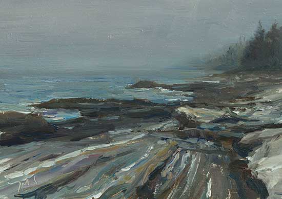 daily painting titled Maine coast