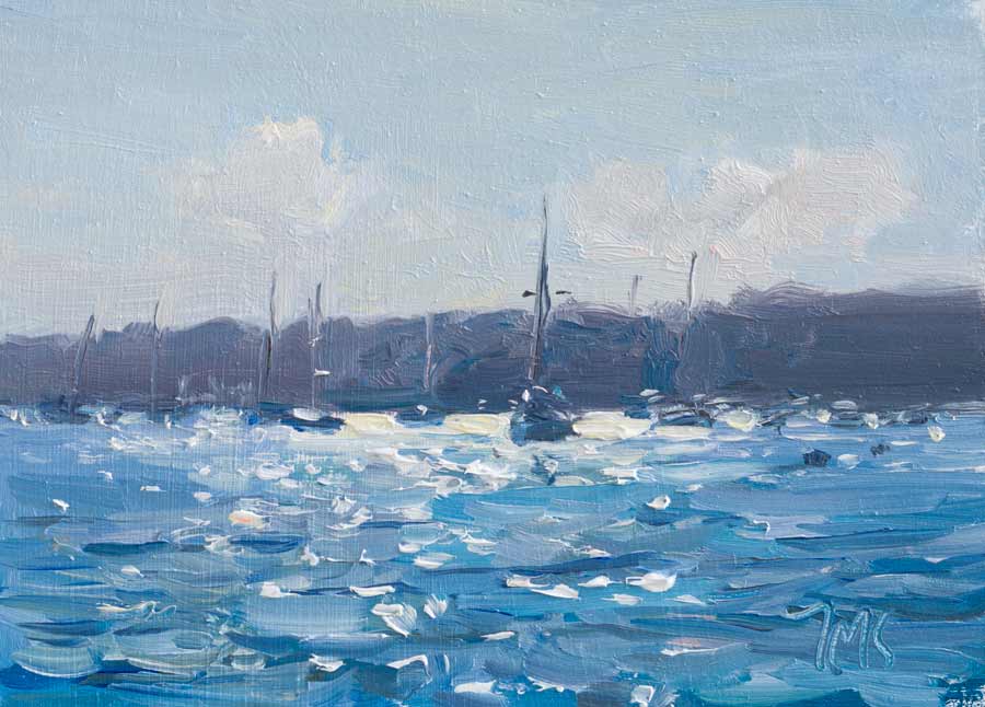 daily painting titled Boats at Yarmouth