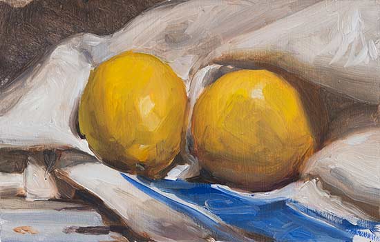 daily painting titled Two lemons
