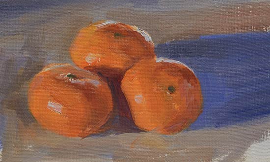 daily painting titled Three clementines