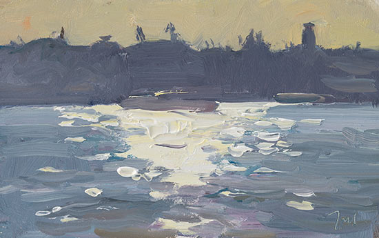 daily painting titled Sunlight on the Guidecca canal