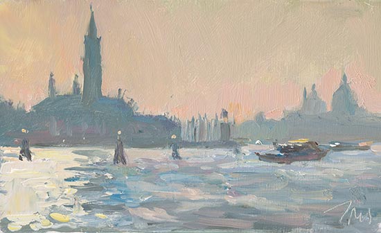 daily painting titled San Giorgio from Arsenale