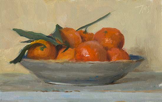 daily painting titled Bowl of clementines