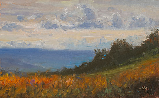 daily painting titled Above Flassan, autumn