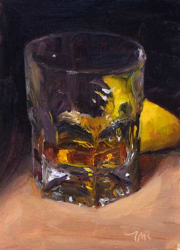 daily painting titled Whisky and half lemon