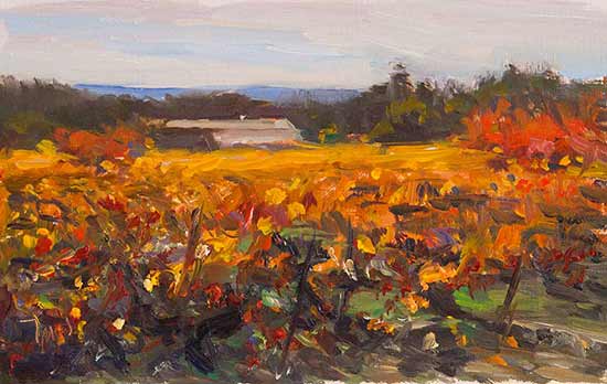 daily painting titled Autumn at les Pousse chiens