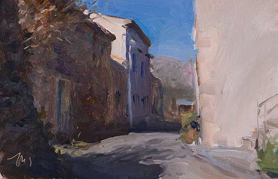 daily painting titled Les Gargories, winter morning
