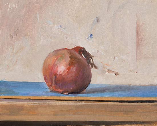 daily painting titled Onion on blue