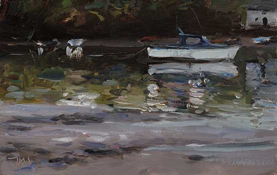 daily painting titled Boats at kinsale