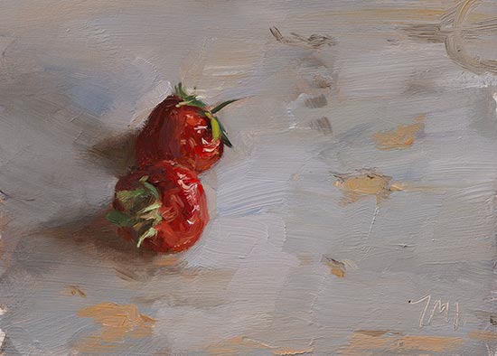 daily painting titled Two strawberries