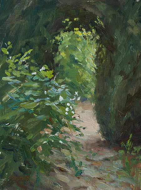 daily painting titled Path to the herb garden