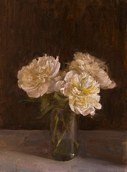 daily painting titled Vase of peonies