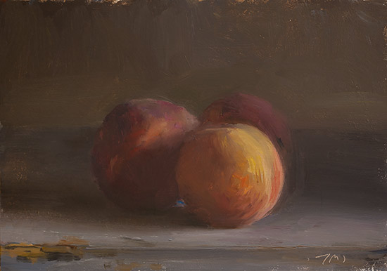 daily painting titled Three peaches