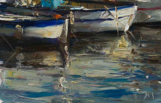 daily painting titled Boats at Ensuie la Redonne