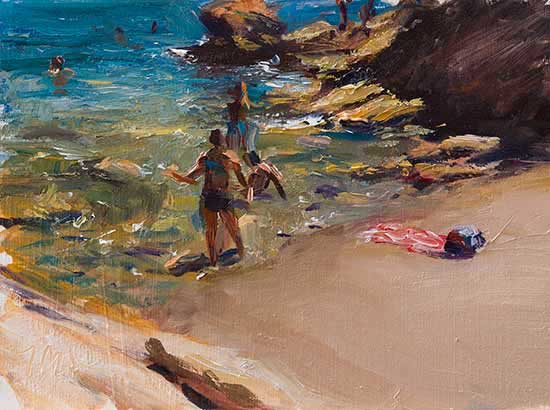 daily painting titled Fun at the beach