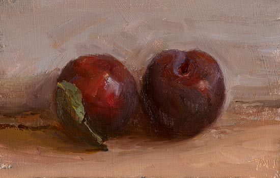 daily painting titled Two plums