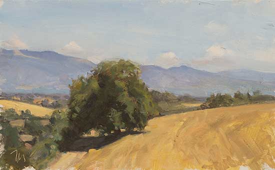 daily painting titled Sabine hills from near Sant Oreste