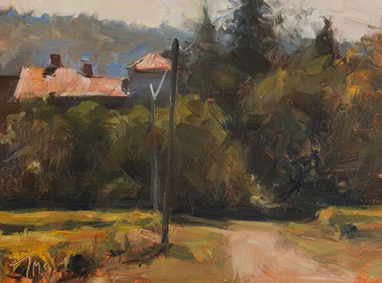 daily painting titled House and vines, Flassan