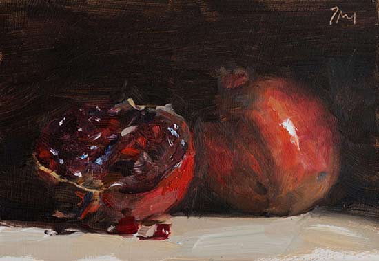 daily painting titled Two pomegranates