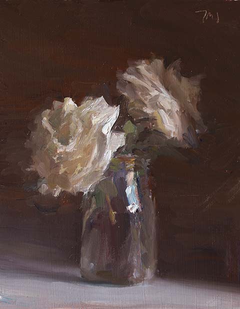 daily painting titled October roses
