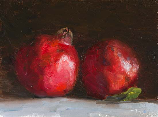 daily painting titled Pomegranates