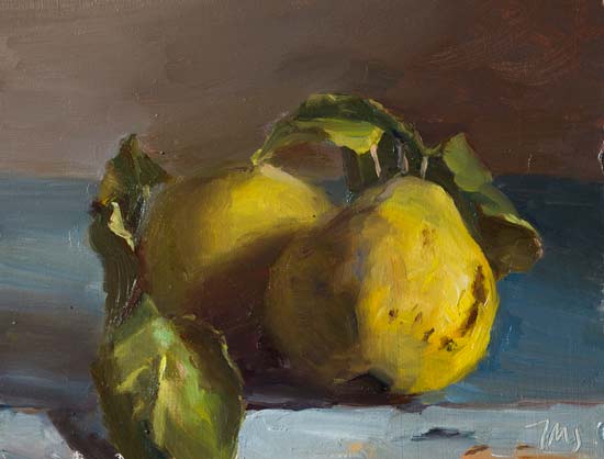 daily painting titled Quinces