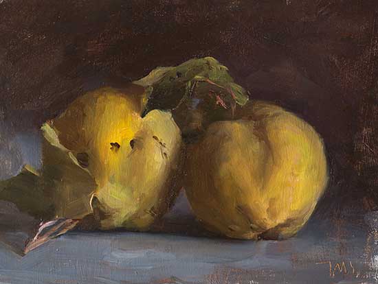 daily painting titled Quinces