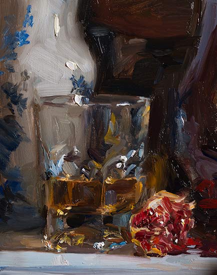 daily painting titled Single malt with pomegranate
