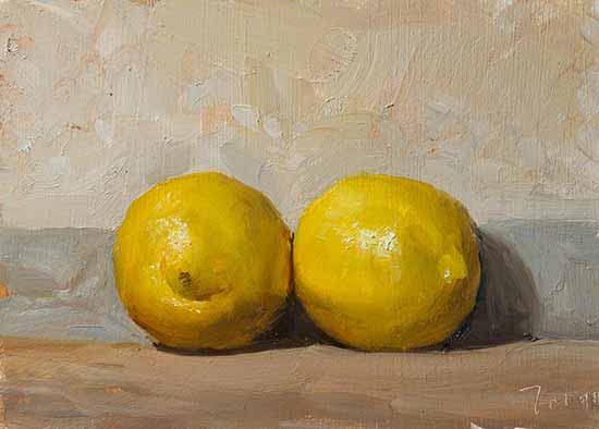 daily painting titled Two lemons