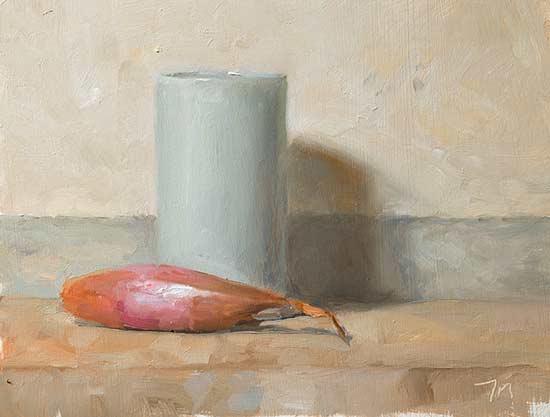 daily painting titled Vase and shallot