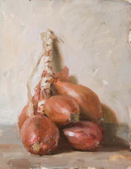 daily painting titled String of shallots