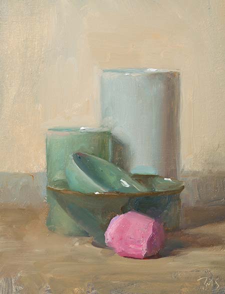 daily painting titled Containers with a stub of chalk