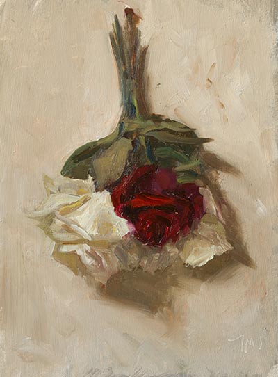 daily painting titled Drying roses