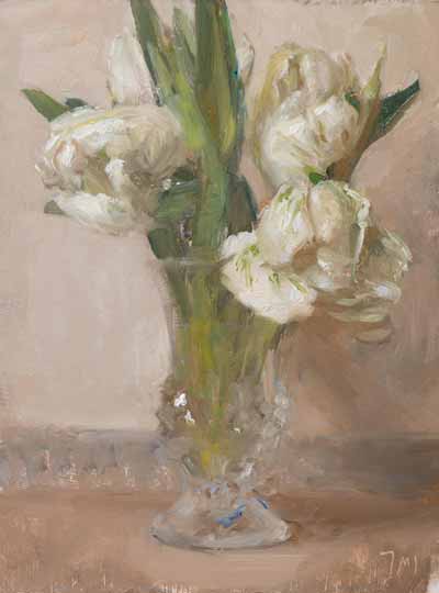 daily painting titled White tulips