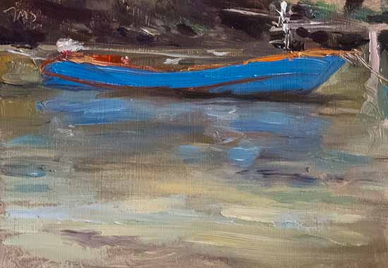 daily painting titled Blue boat