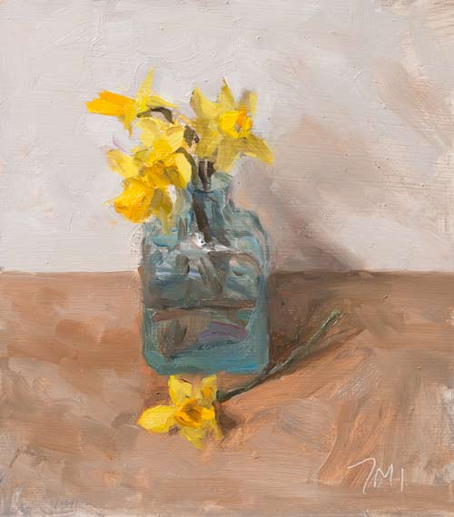 daily painting titled Jonquils in an ink bottle