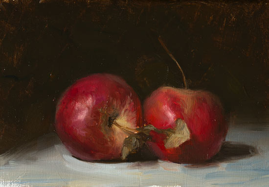 daily painting titled Two red apples