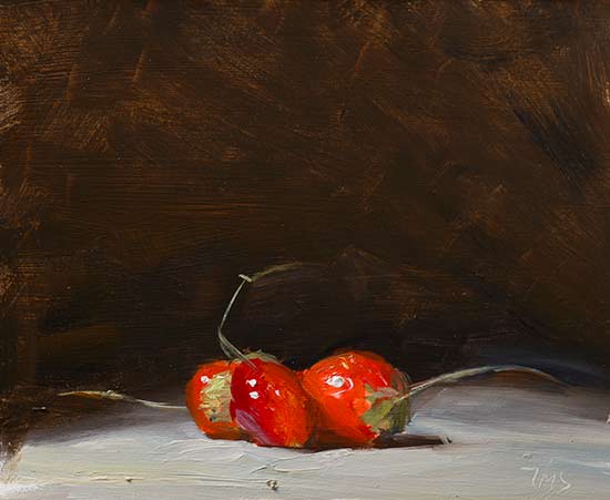 daily painting titled Ciflorette strawberries