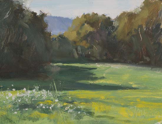 daily painting titled Flowering spring Meadow