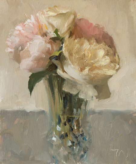 daily painting titled Roses and Peonies
