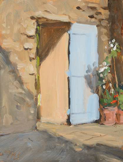 daily painting titled Courtyard at le Devencet