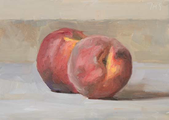 daily painting titled Peach and nectarine