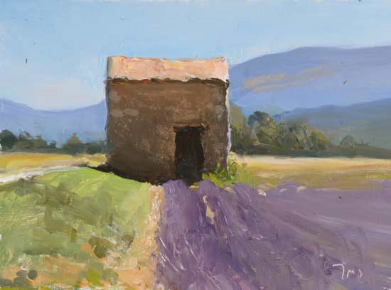 daily painting titled Cabanon in the lavender