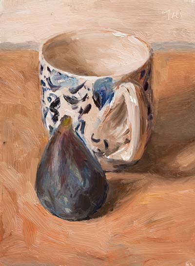 daily painting titled Fig and cup