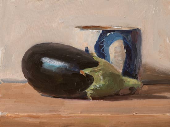 daily painting titled Aubergine and cup