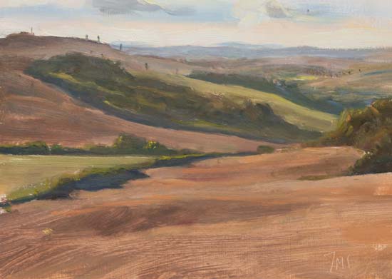 daily painting titled Evening val d'Orcia, Tuscany